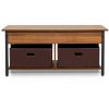 Lift Top Coffee Table with Drawers and Hidden Compartment