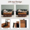 Lift Top Coffee Table with Drawers and Hidden Compartment