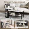 Nesting Coffee Table with Extra Storage Shelf for Living Room